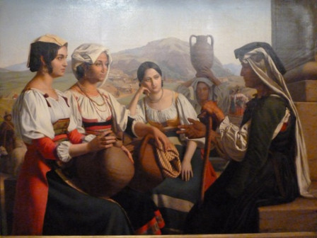 bodinier-femmes-à-la fontaine écoutant-une vieille