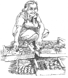 Paysanne au marché, fév. 2009