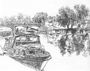 Jarnac,le port, fév. 2009